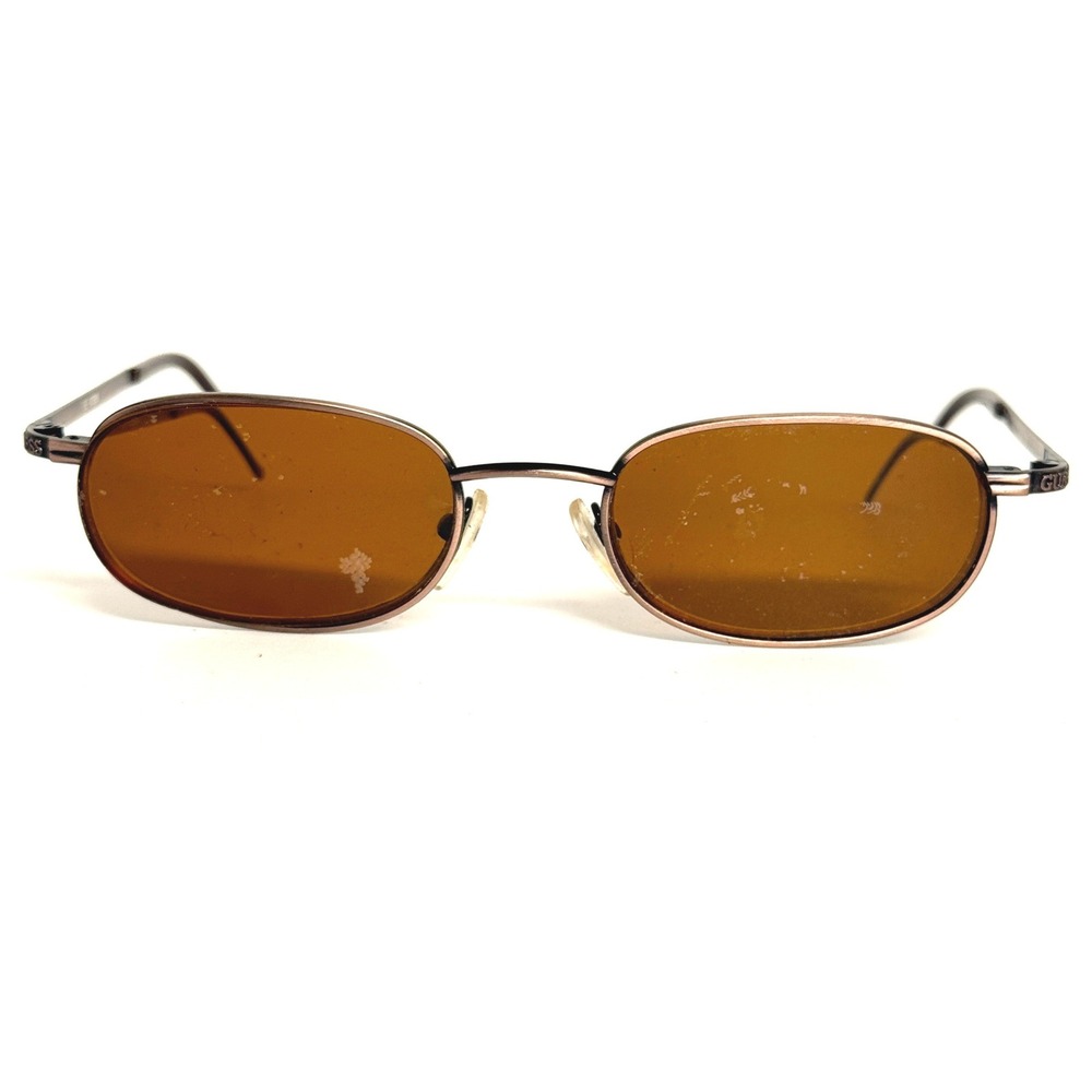 Guess GU 607 Evan ABRN-1 Sunglasses Brown Oval Metal Frame‎ 50-19-138 Vintage